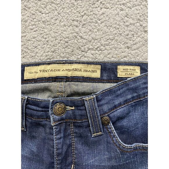 Nine West jeans Womens 4 Blue Mid Rise Wide Leg  Vintage America - Picture 3 of 11